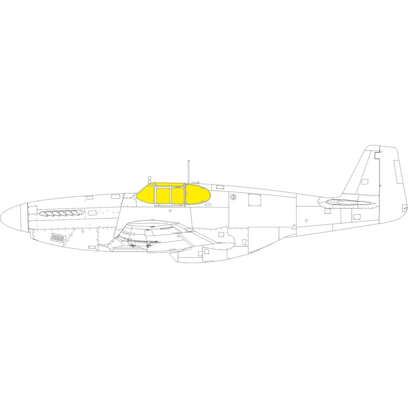 Eduard - 1/48 P-51B/C Framed Canopy Tface Masking sheet (for Eduard) EX1036