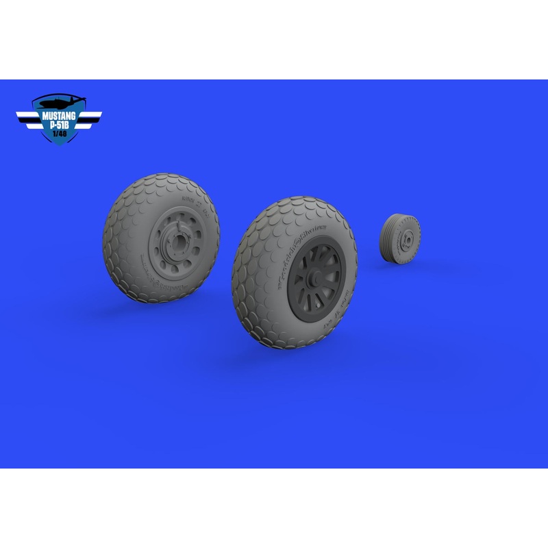 Eduard - 1/48 P-51B/C Wheels Oval Tread Brassin Set (for Eduard) 648987