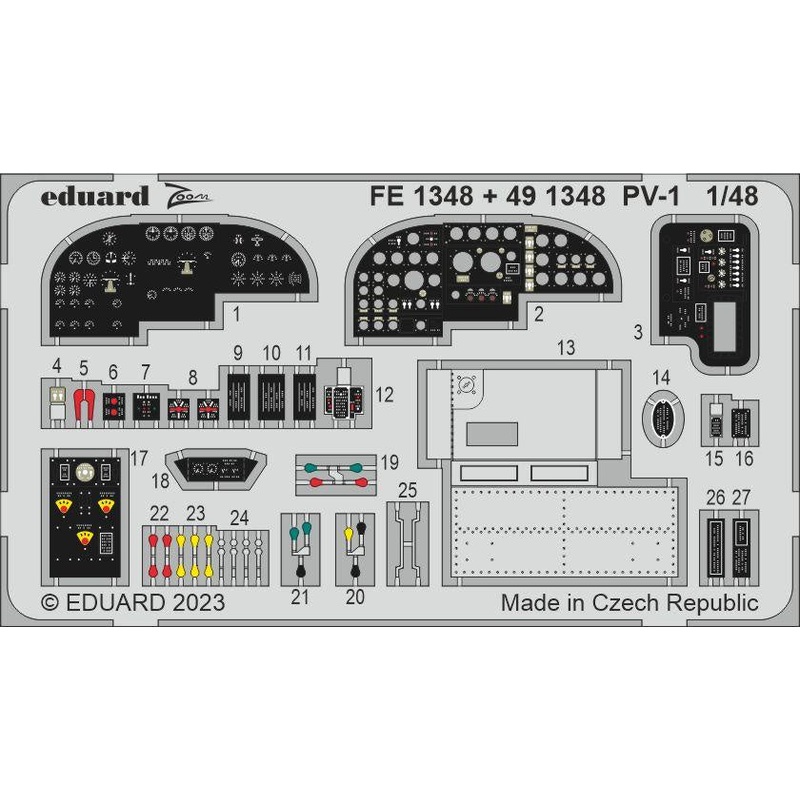 Eduard - 1/48 PV-1 (Photo-etched) (for Academy) 491348