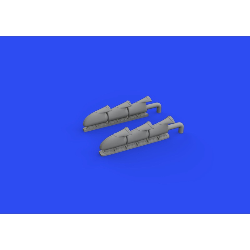 Eduard - 1/48 Spitfire Mk.V three-stacks Exhausts Fishtail Brassin set (for Eduard) 648668