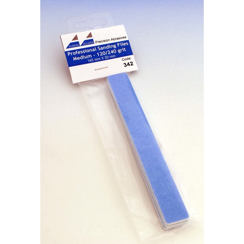 Albion Alloys - 342 Sanding Files Medium 120/240 Grit (3)