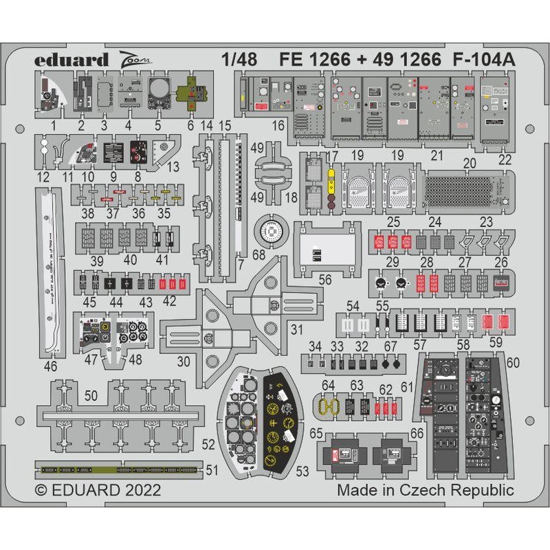 Eduard - 1/48 F-104A (Color photo-etched) (for Kinetic) FE1266