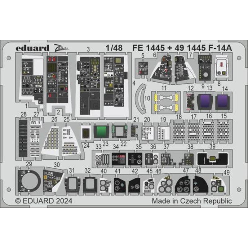Eduard - 1/48 F-14A (Color photo-etched) (for GWH) FE1445