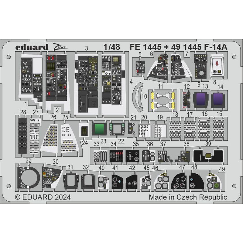 Eduard - 1/48 F-14A (Photo-etched) (for GWH) 491445