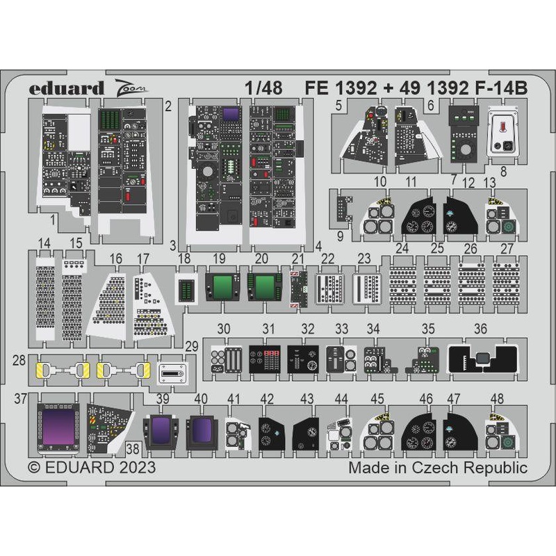 Eduard - 1/48 F-14B (Photo-etched) (for GWH) 491392