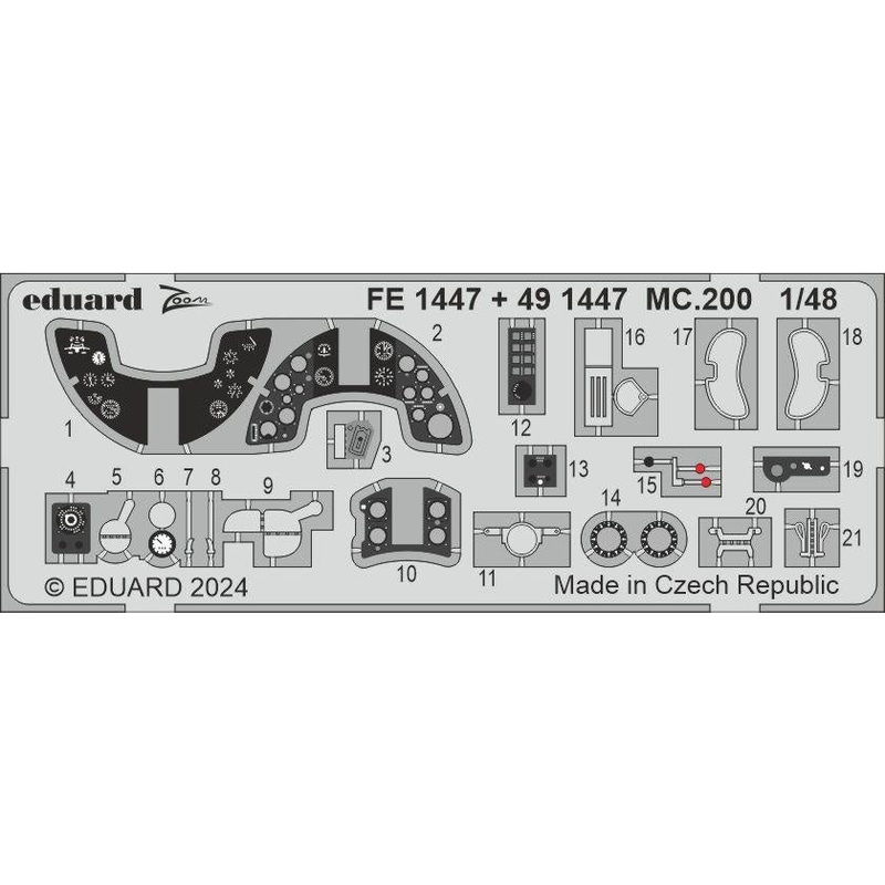 Eduard - 1/48 MC.200 (Color photo-etched) (for Italeri) FE1447