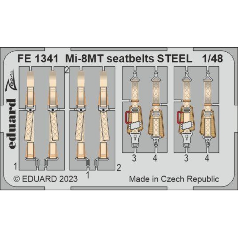 Eduard - 1/48 Mi-8MT Seatbelts STEEL (Color photo-etched) (for Zvezda) FE1341