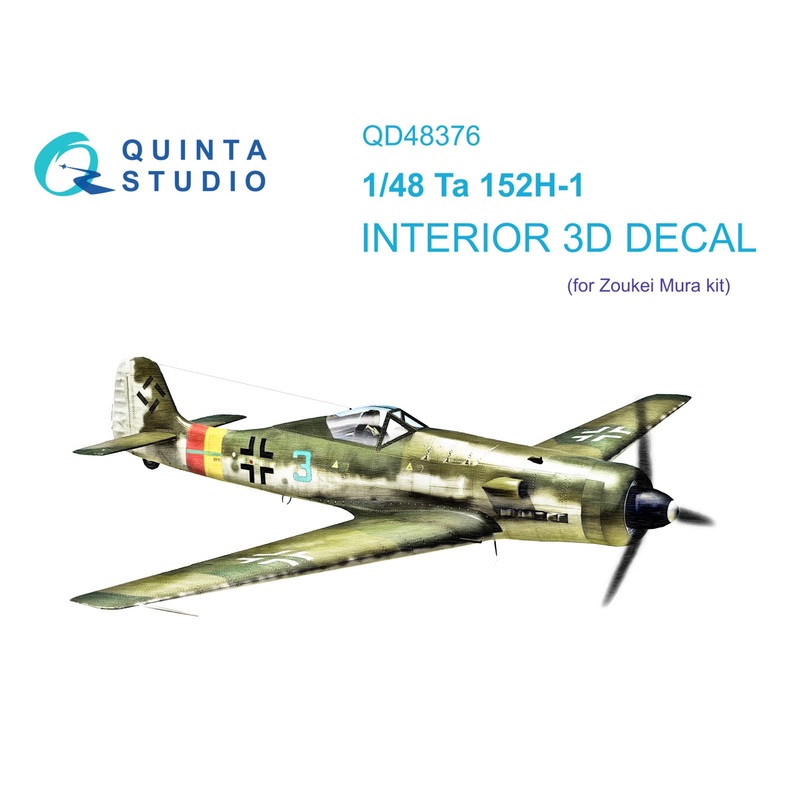 Quinta Studio QD48376 - 1/48 Ta 152H 3D-Printed & Coloured Interior (Zoukei Mura)