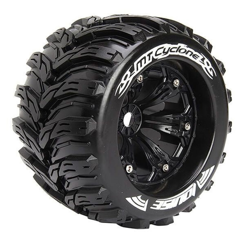 Louise -Mt-Cyclone 3.8" 1/8 Monster Truck Tire Sport (Mounted) (2) (Blk)