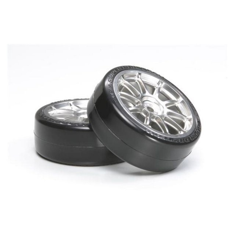 Tamiya - 10-Spoke Wheel w/Super Drift Tyre 24mm/0 (2)