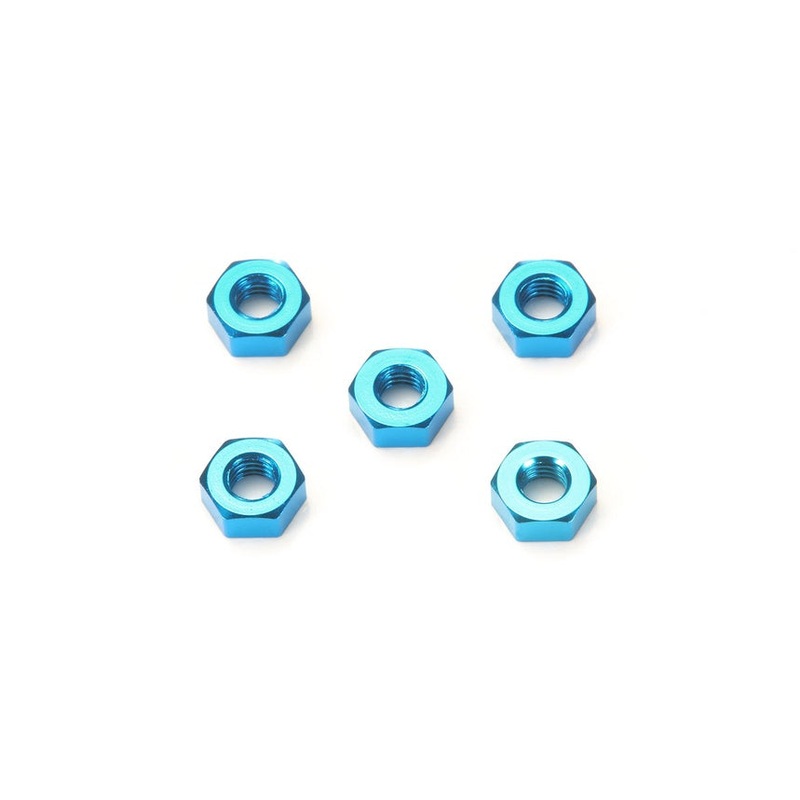 Tamiya - 3mm Aluminium Nut Blue (5)