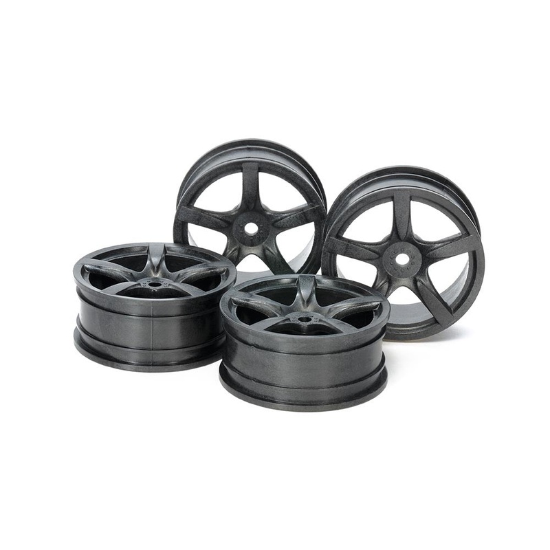 Tamiya - Medium-Narrow 5-Spoke Wheels 24mm Offset 0 (Hard) (4pcs)