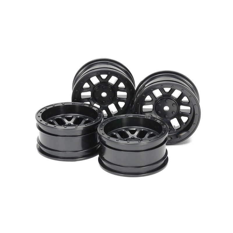 Tamiya - CC02 12-Spoke Wheels 26mm +6 (4pcs) Blk