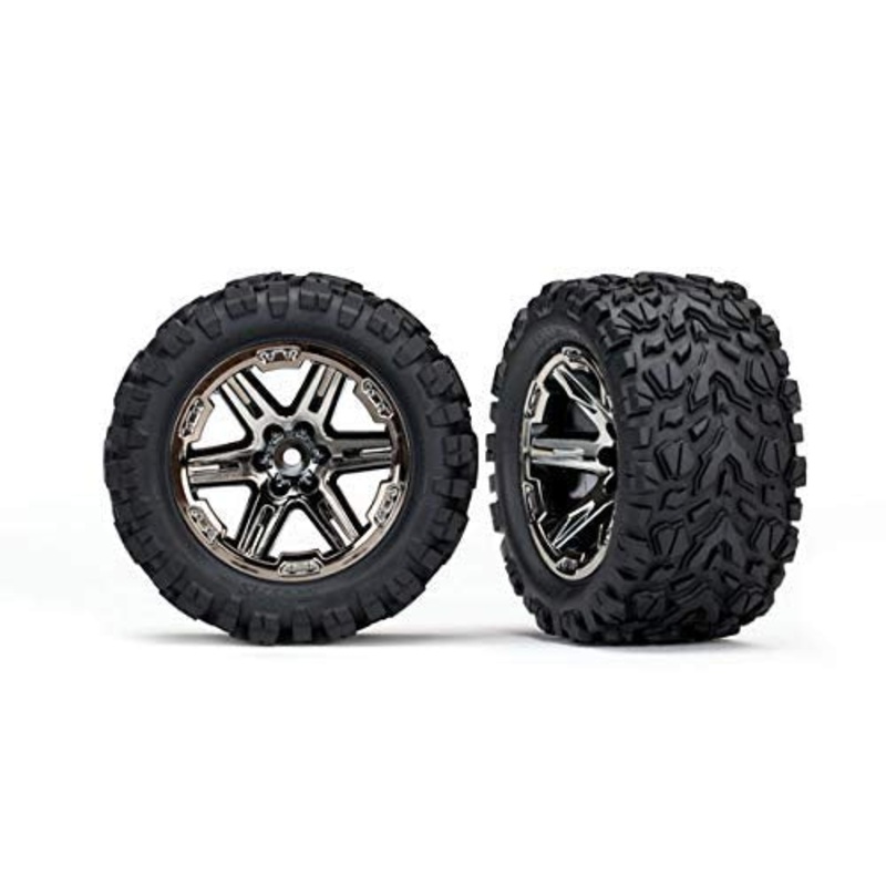 Traxxas - 6773X - Tyre & Wheel Assy. Black Chrome (2) (RU4X4)