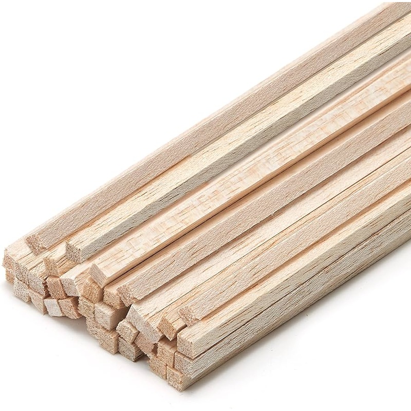 Balsa - Square 6.5mm x 6.5mm x 915mm (1/4) (Red)