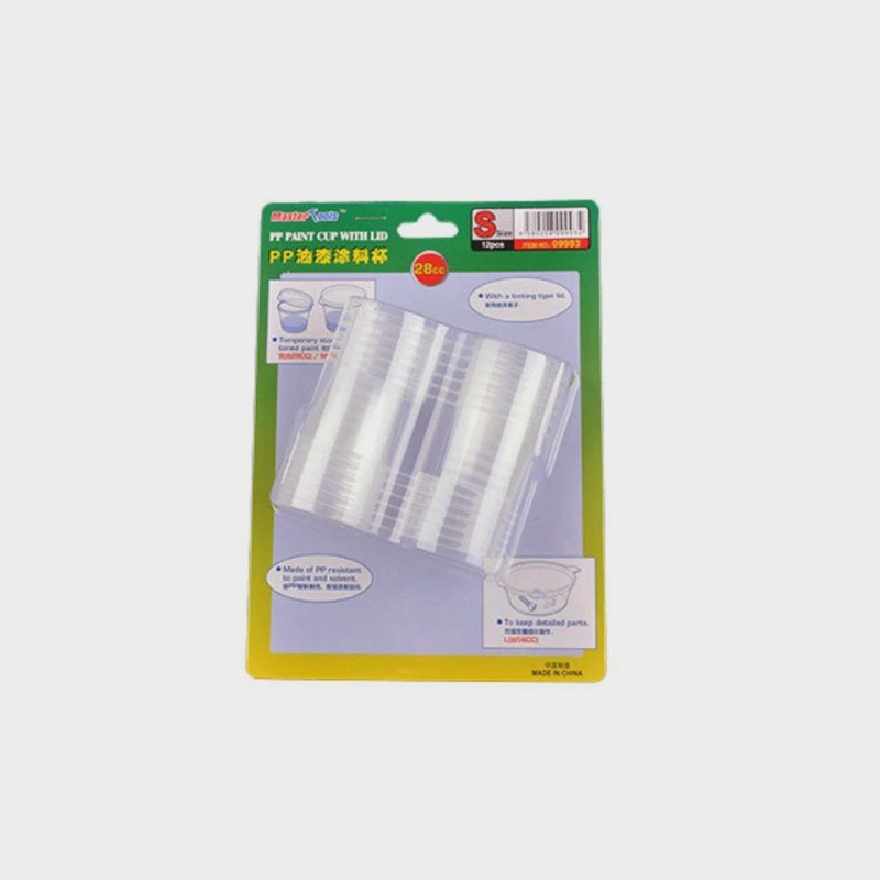 Master Tools - PP Paint Cup W/ Lid - S Size 28cc X 12pc (09993)