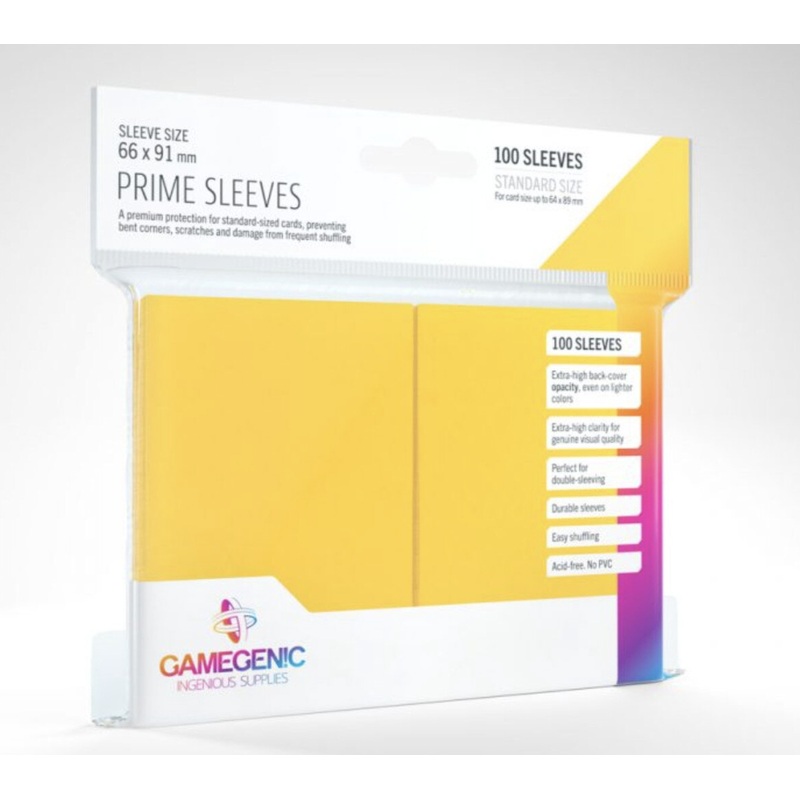 GameGenic - Prime Sleeves: 66mm x 91mm Yellow (100)