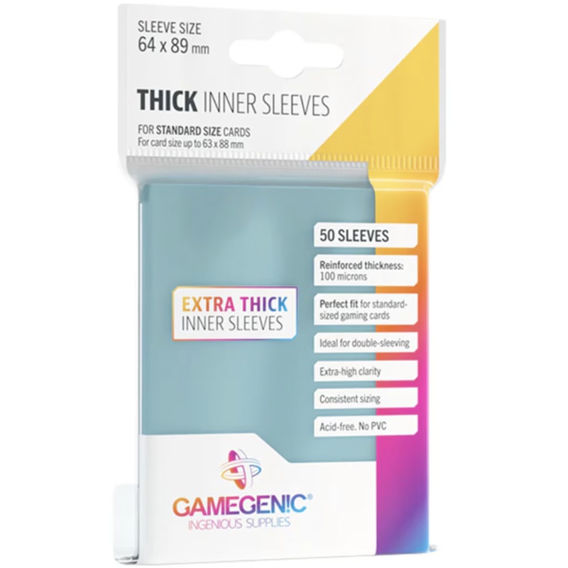 GameGenic - Thick Inner Sleeves: 64mm x 89mm (50)
