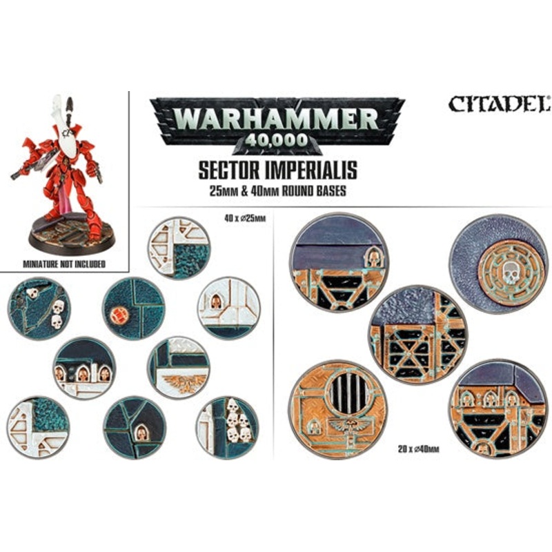 GW - Warhammer 40k Sector Imperialis: 25 & 40mm Round Bases  (66-92)