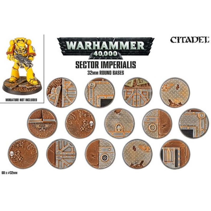 GW - Warhammer 40k Sector Imperialis: 32mm Round Bases  (66-91)