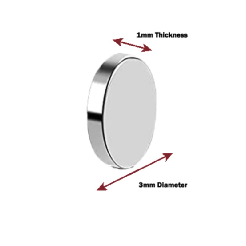 Magnets - 3x1mm N38 Ni Neodymium Disc (10pcs)