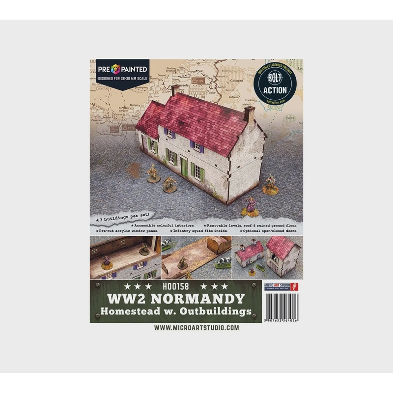 Micro Art Studio - WW2 Normandy Homestead with Outbuildings Pre-painted  (H00158)