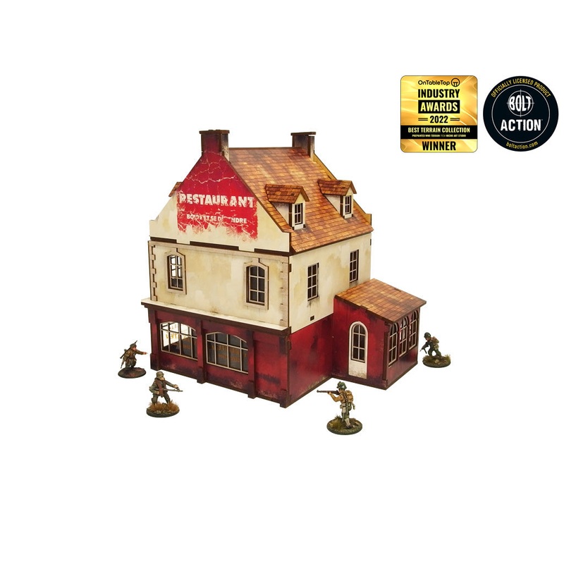 Micro Art Studio - WW2 Normandy Restaurant PREPAINTED H00124