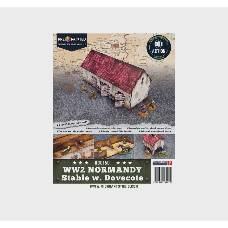 Micro Art Studio - WW2 Normandy Stable with Dovecote Pre-painted (H00160)