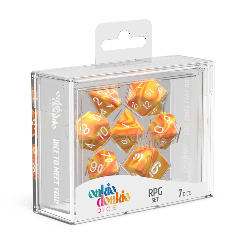 Oakie Doakie Dice - RPG Set GemiDice Sunstone (7)