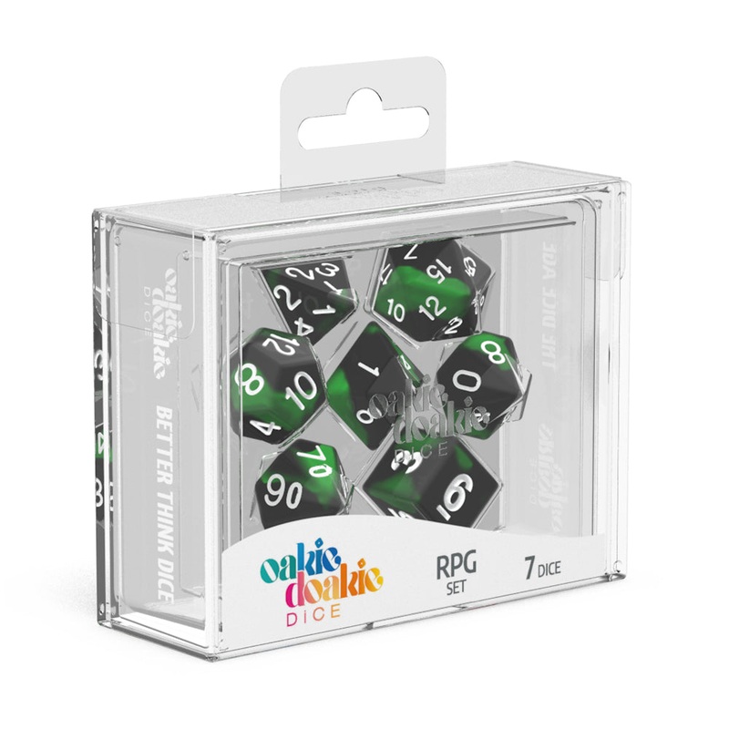 Oakie Doakie Dice - RPG Set Glow in the Dark Biohazard (7)