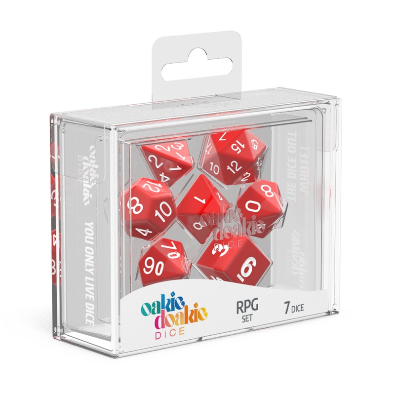 Oakie Doakie Dice - RPG Set Solid Red (7)