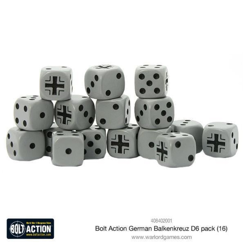 Warlord - D6 Dice - German Balkenkreuz (16)