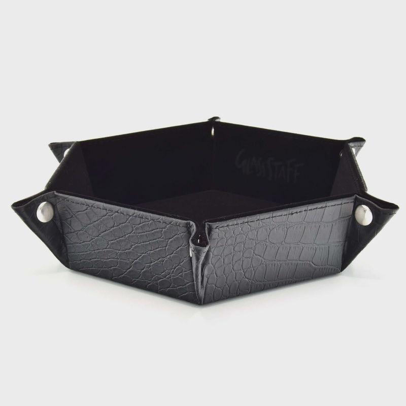 CritStones - Foldable Dice Tray - Dragon Skin Edition - Black