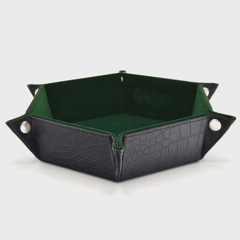 CritStones - Foldable Dice Tray - Dragon Skin Edition - Green