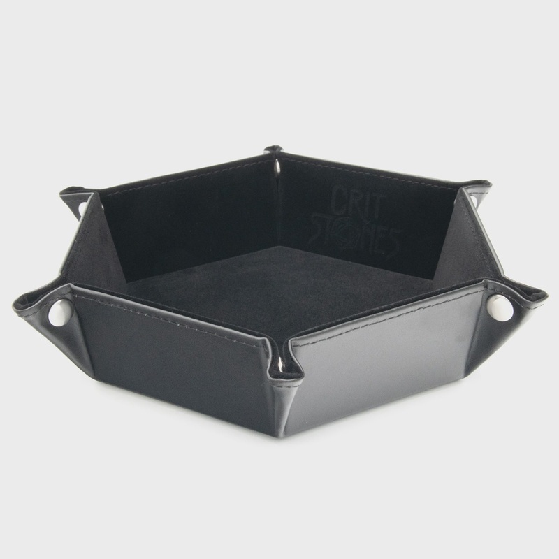 CritStones - Hexagonal Foldable Dice Tray - Black