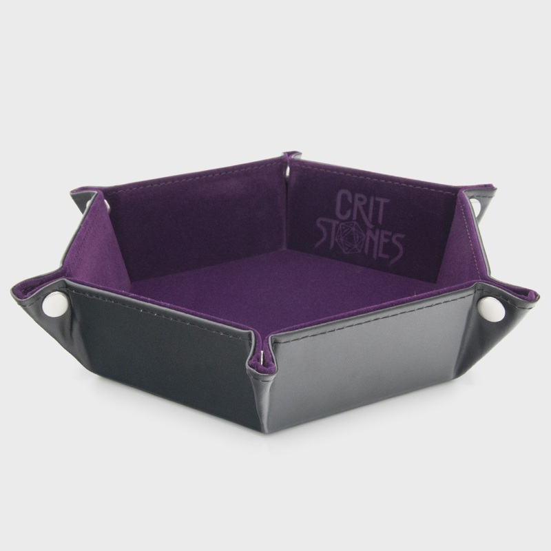 CritStones - Hexagonal Foldable Dice Tray - Purple
