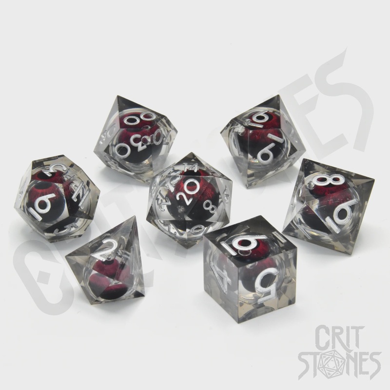 CritStones - Resin RPG Dice Set - Fire Giant's Gaze Floating Eye