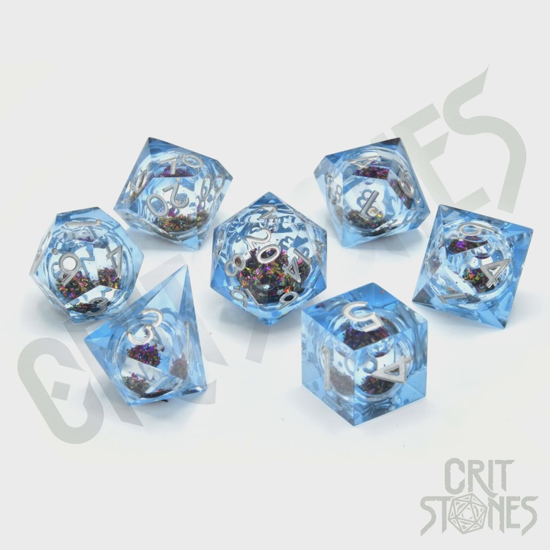 CritStones - Resin RPG Dice Set - Glimmercore (Liquid Core)