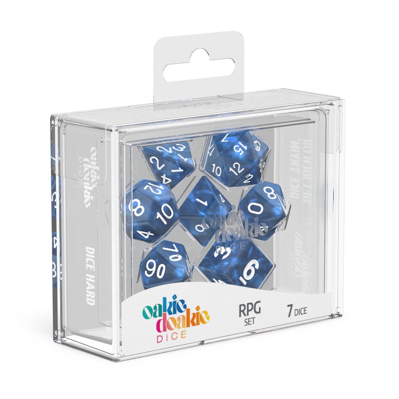 Oakie Doakie Dice - RPG Set Marble Blue (7)