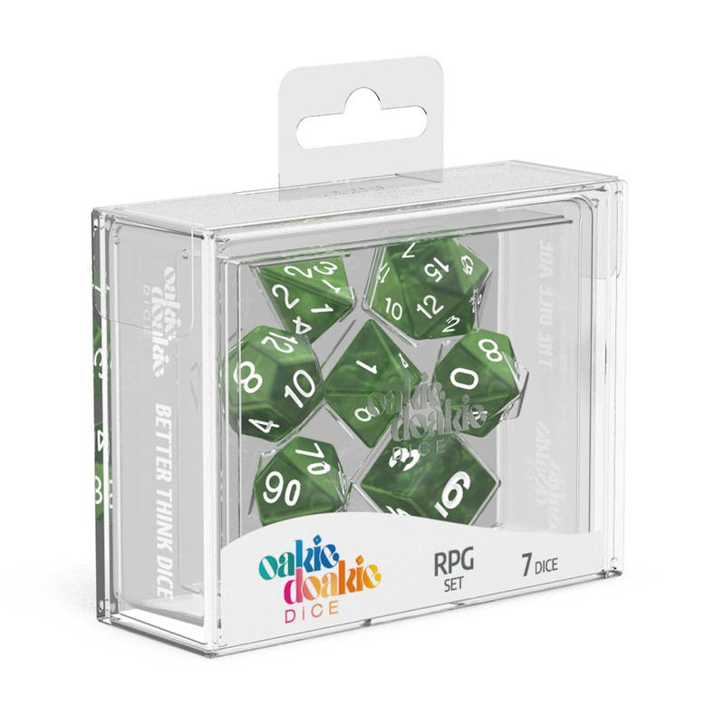 Oakie Doakie Dice - RPG Set Marble Green (7)