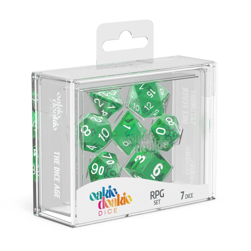 Oakie Doakie Dice - RPG Set Translucent Green (7)