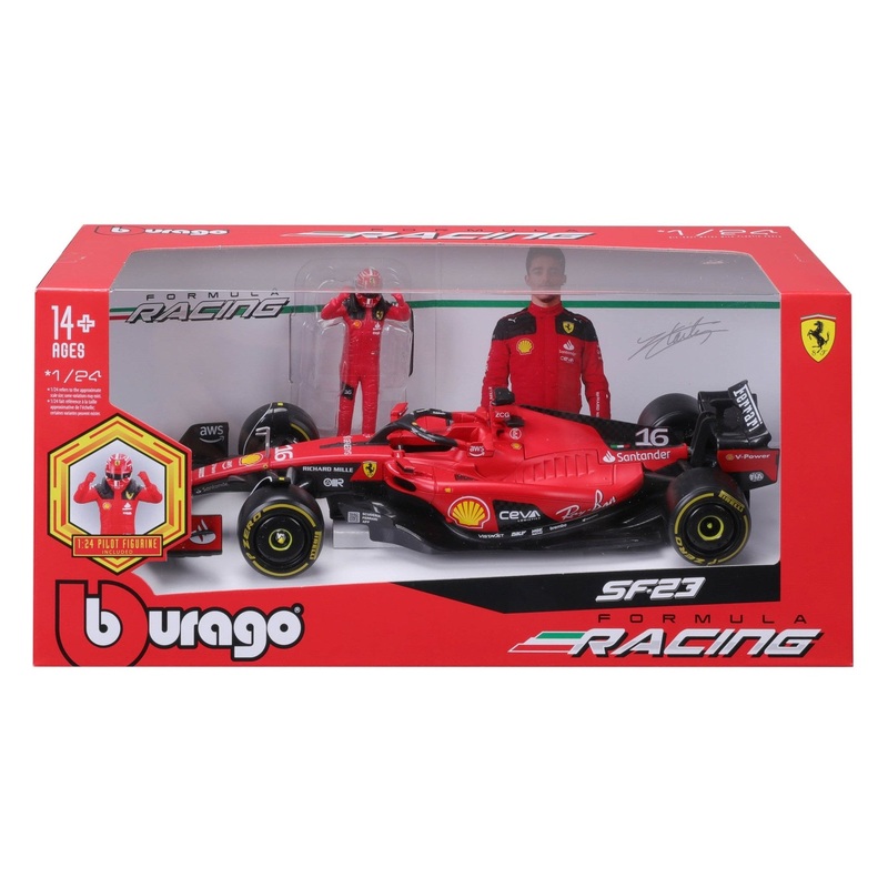 Burago - 1/24 Ferrari F1 SF-23 w/ Driver (#16 C. Leclerc)