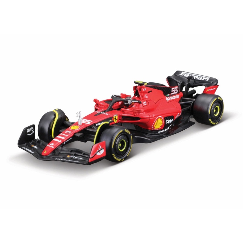 Burago - 1/43 Ferrari F1 SF-23 2023 w/ Helmet & Case (#55 Carlos Sainz)