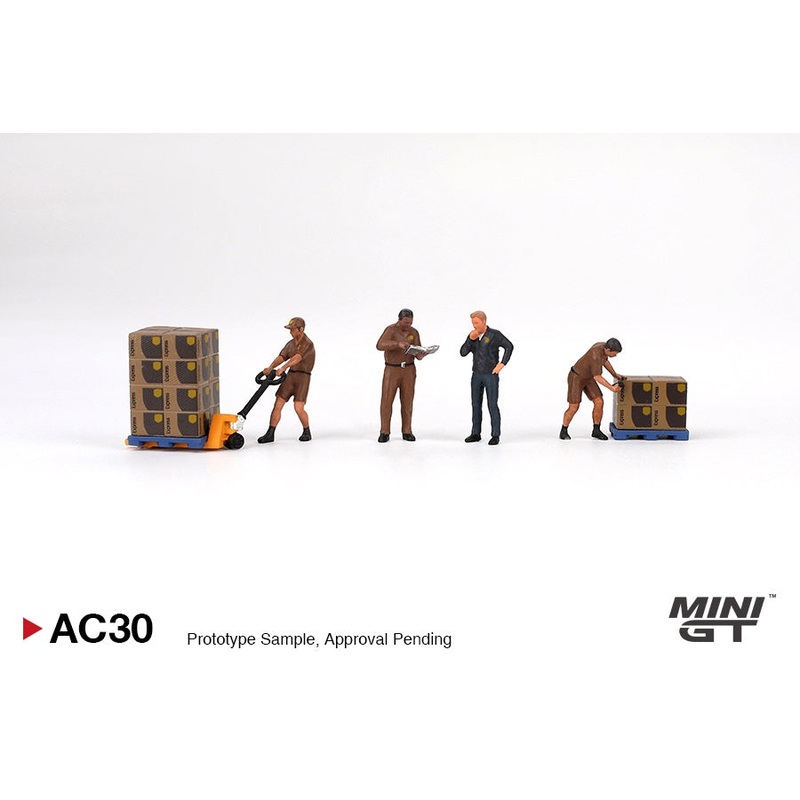 Mini GT - 1/64 Figurine: UPS Driver and workers