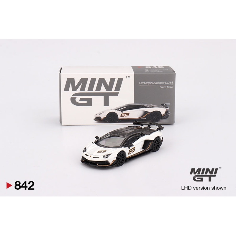 Mini GT - 1/64 Lamborghini Aventador SVJ 63 Bianco Asopo