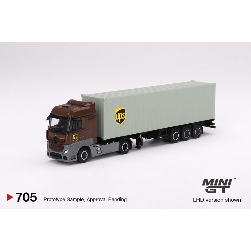 Mini GT - 1/64 Mercedes-Benz Actros w/ 40 Ft Container " UPS Europe"