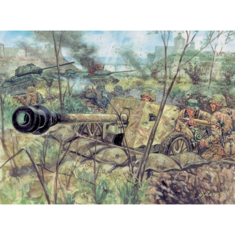 Italeri 1/72 WWII GERMAN PAK40 AT GUNW/CREW 6096