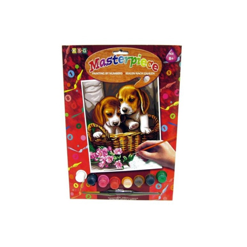 KSG - Paint By Numbers Junior - Basket of Puppies