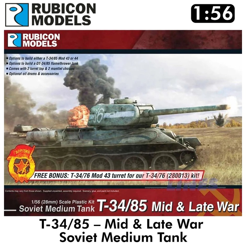 Rubicon Models T-34/85 280021 plastic kit 1:56