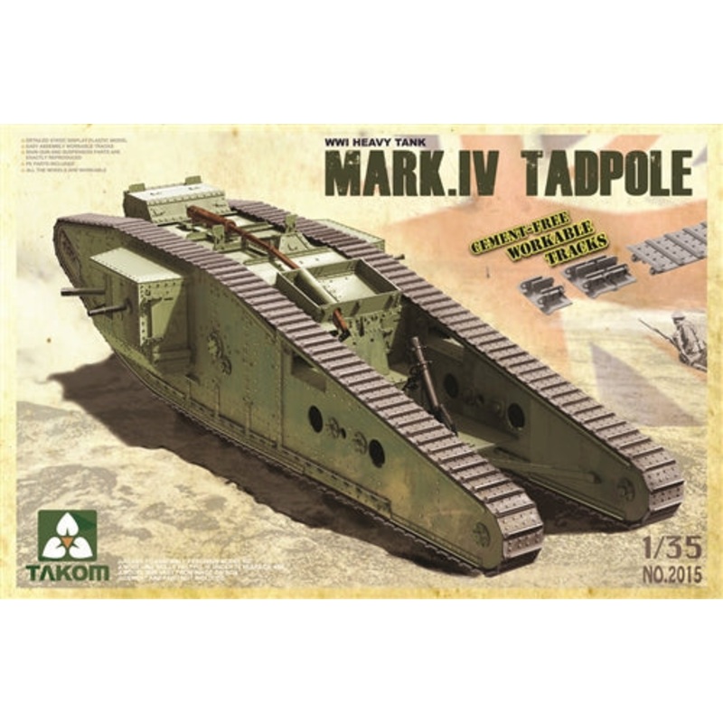 Takom 1/35 WWI Heavy Battle Tank Mk IV Male Tadpole 02015